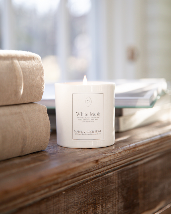 White Musk Candle - Nabela Noor Home
